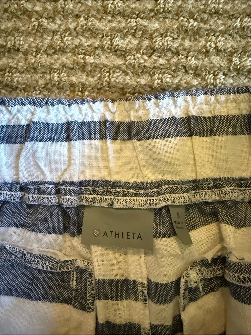 Athleta Blue and White Striped Women’s Shorts